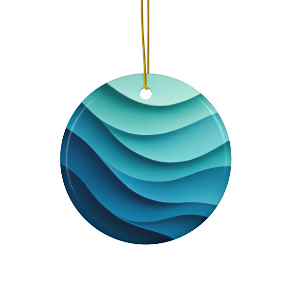 Ethereal Wave Dance - Decorative Ceramic Ornaments, Double-Sided (1pc, 3pcs, 5pcs, 10pcs)