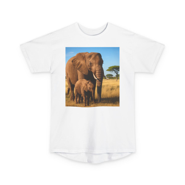 Gentle Elephant Embrace - Unisex Long Body Urban Tee