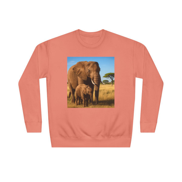 Gentle Elephant Embrace - Unisex Crew Sweatshirt