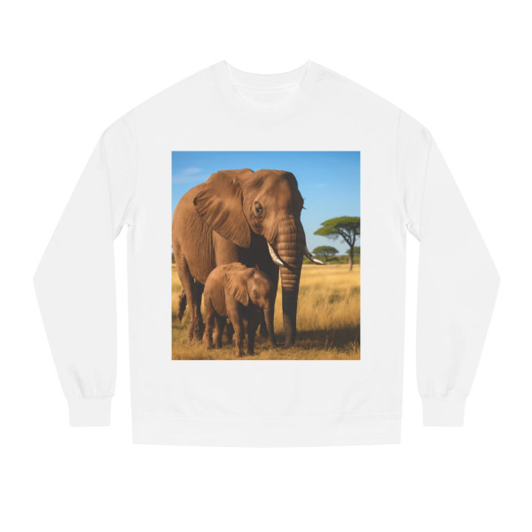 Gentle Elephant Embrace - Unisex Crew Neck Sweatshirt