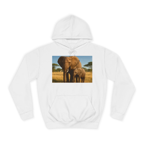 Gentle Elephant Embrace - Unisex College Hoodie