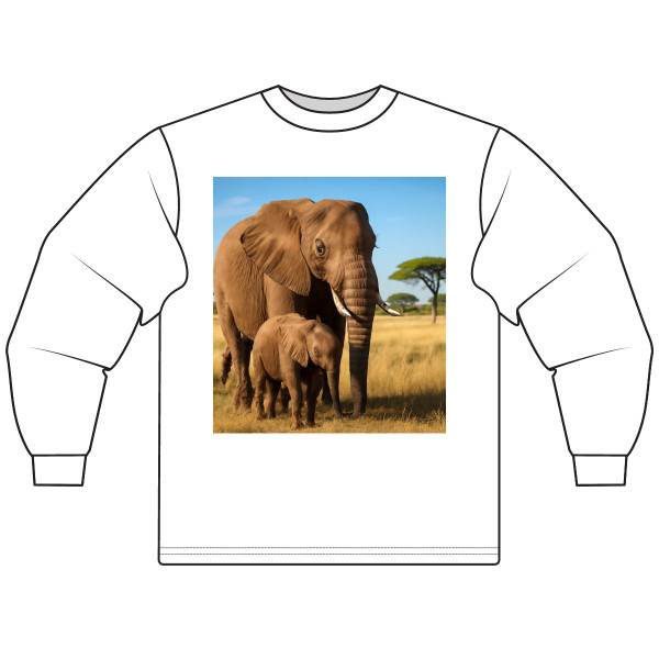 Gentle Elephant Embrace - Unisex Long Sleeve T-Shirt