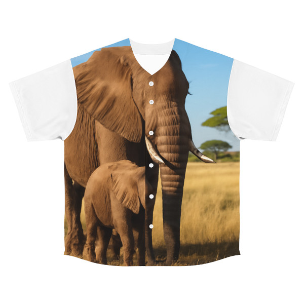 Gentle Elephant Embrace - Men's Baseball Jersey (AOP)
