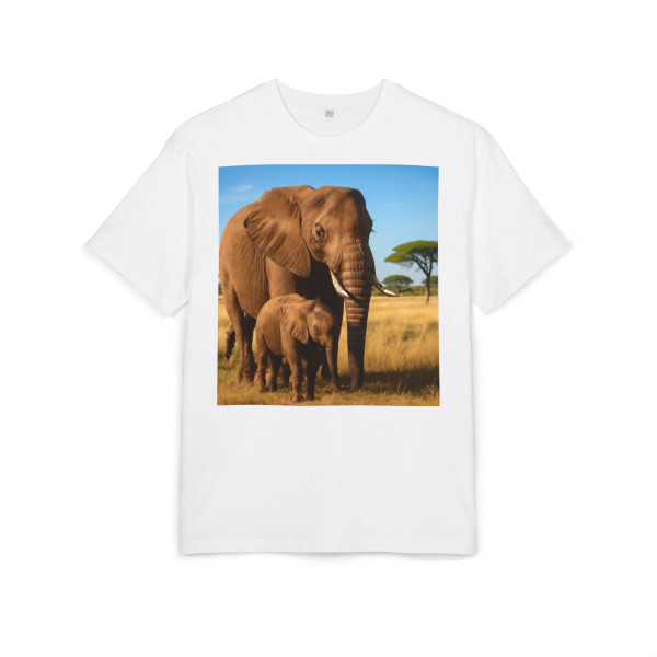 Gentle Elephant Embrace - Unisex Heavy Oversize Tee