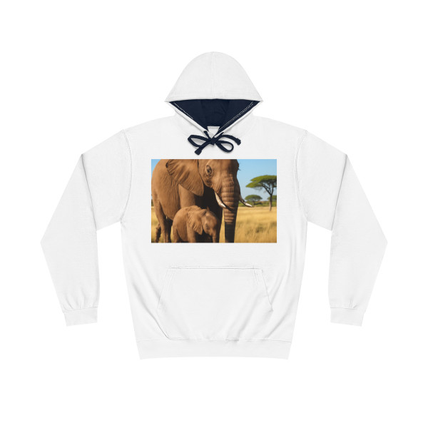Gentle Elephant Embrace - Unisex Varsity Hoodie