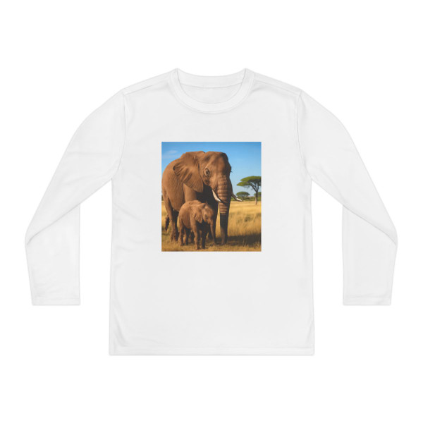 Gentle Elephant Embrace - Youth Long Sleeve Competitor Tee
