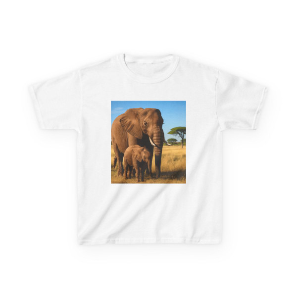 Gentle Elephant Embrace - Kids Heavy Cotton™ Tee