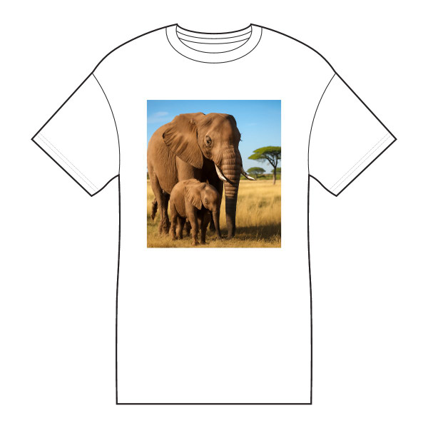 Gentle Elephant Embrace - Core Cotton Tee
