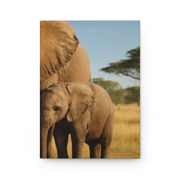 Gentle Elephant Embrace - Hardcover Journal Matte