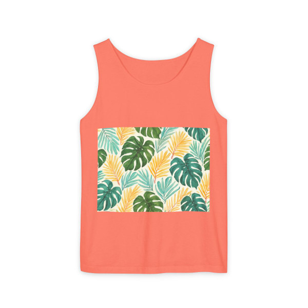 Tropical Leaf Harmony - Unisex Garment-Dyed Tank Top