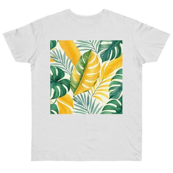 Tropical Leaf Harmony - Single Jersey T-shirt