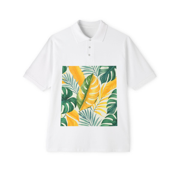 Tropical Leaf Harmony - Men's Piqué Polo