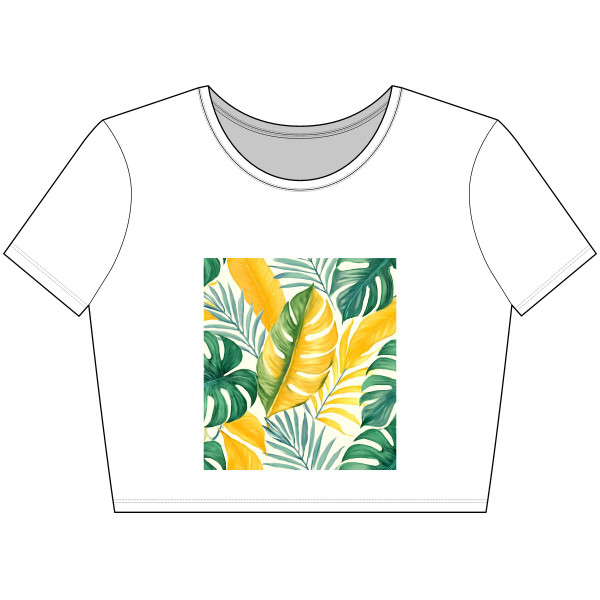 Tropical Leaf Harmony - Women’s Poly-Cotton Crop Tee