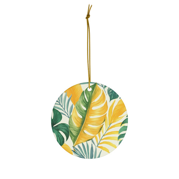 Tropical Leaf Harmony - Ceramic Ornament, 1-Pack