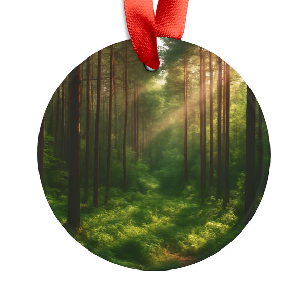Whispering Pine Grove - Acrylic Ornament with Ribbon