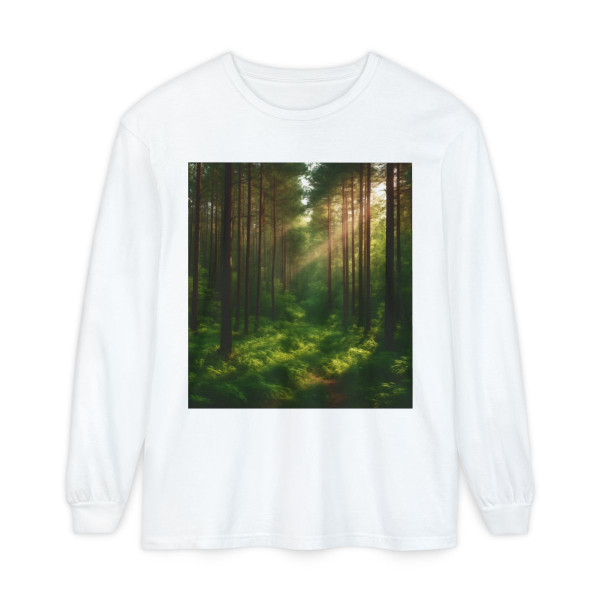 Whispering Pine Grove - Unisex Garment-dyed Long Sleeve T-Shirt