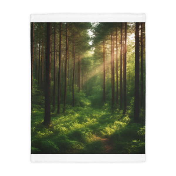 Whispering Pine Grove - Velveteen Microfiber Blanket (Two-sided print)