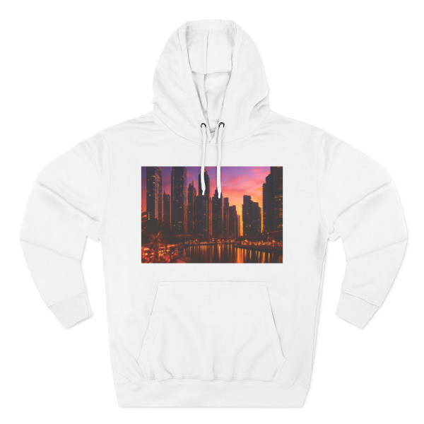 Dubai Marina Dreamscape - Three-Panel Fleece Hoodie