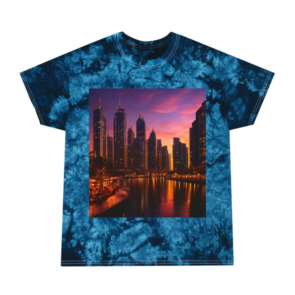 Dubai Marina Dreamscape - Tie-Dye Tee, Crystal