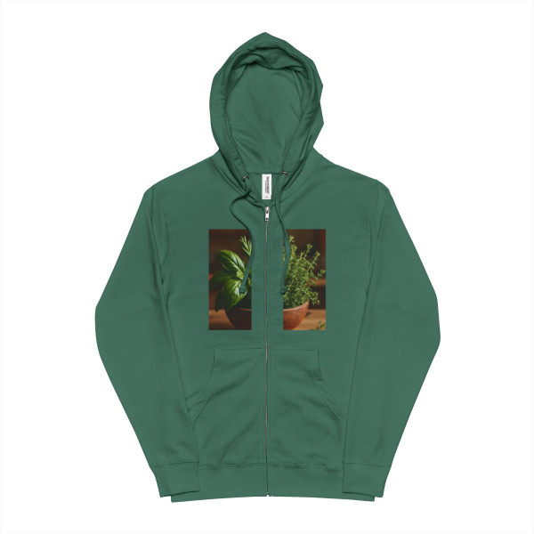 Savory Herb Garden - Unisex Fleece Zip Up Hoodie