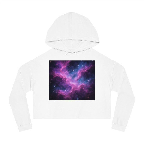 Luminous Cosmic Veil - Women’s Cropped Hooded Sweatshirt