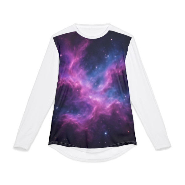 Luminous Cosmic Veil - Men's UV Protection Long Sleeve Shirt (AOP)