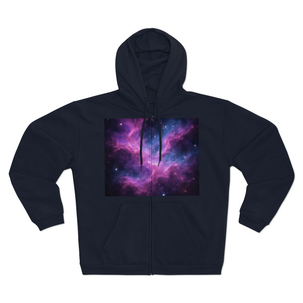 Luminous Cosmic Veil - Unisex Hooded Zip Sweatshirt