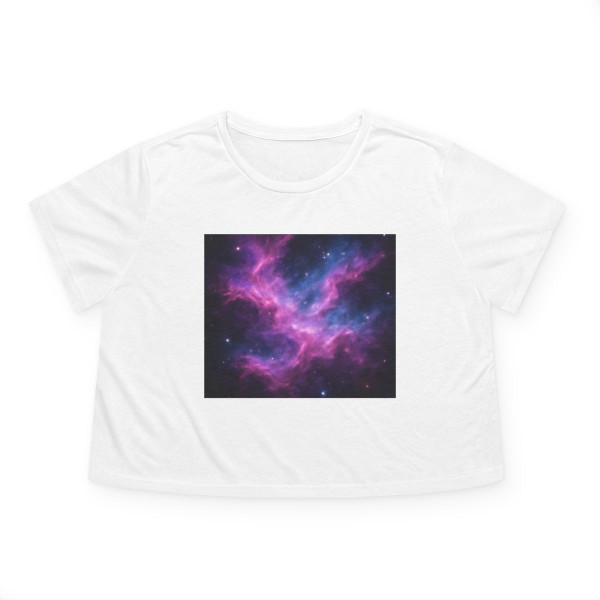 Luminous Cosmic Veil - Women's Flowy Cropped Tee