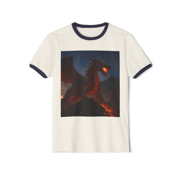 Eternal Ember Wyrm - Unisex Cotton Ringer T-Shirt