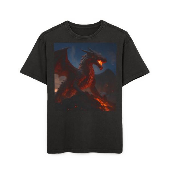 Eternal Ember Wyrm - Men's Acid Washed Heavy Oversize Tee