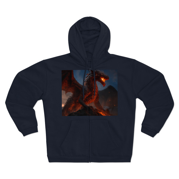 Eternal Ember Wyrm - Unisex Hooded Zip Sweatshirt