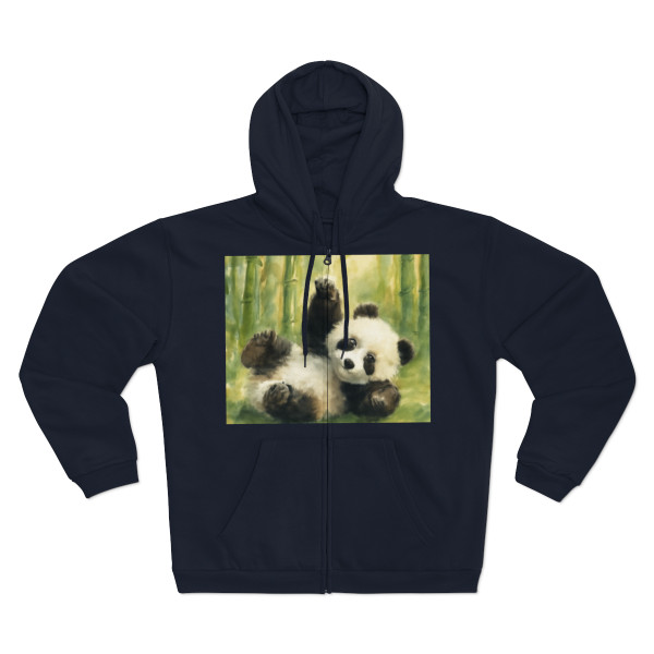 Whimsical Panda Play - Unisex Hooded Zip Sweatshirt