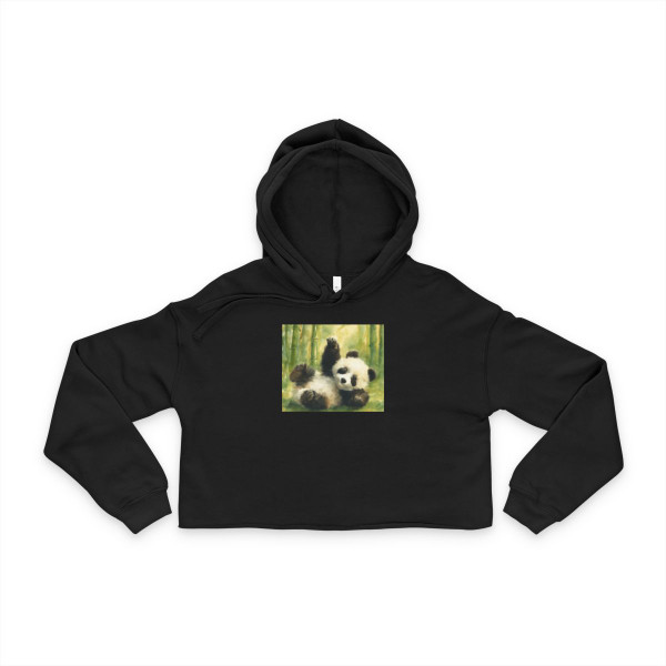 Whimsical Panda Play - Women's Cropped Hoodie