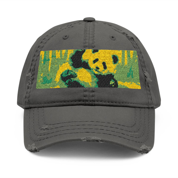 Whimsical Panda Play - Distressed Dad Hat (Embroidery)