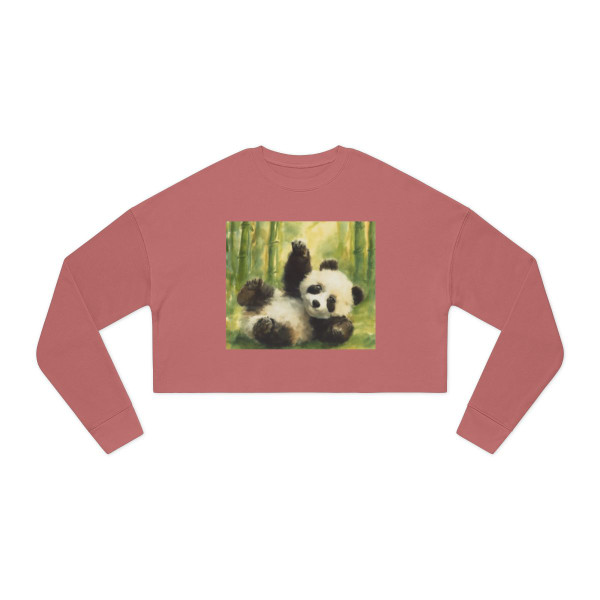Whimsical Panda Play - Women's Cropped Sweatshirt