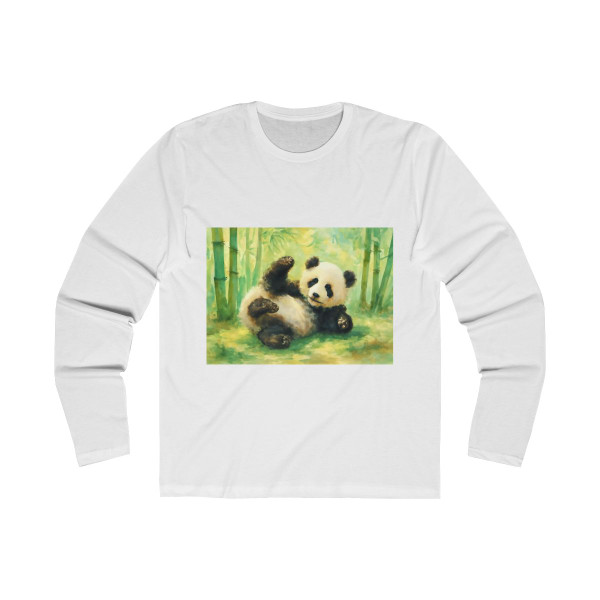 Whimsical Panda Play - Men's Long Sleeve Crew Tee