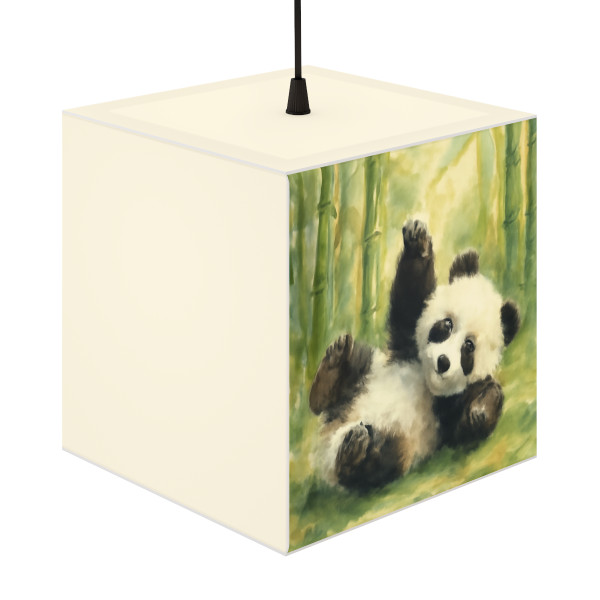 Whimsical Panda Play - Light Cube Lamp