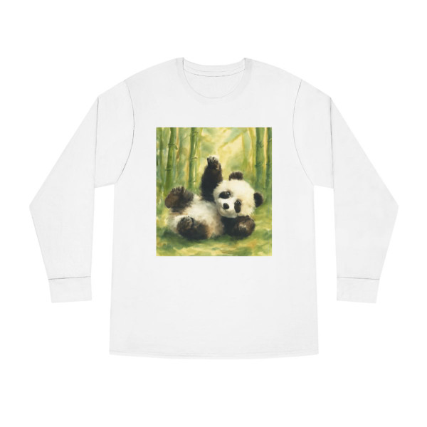 Whimsical Panda Play - Long Sleeve Crewneck Tee