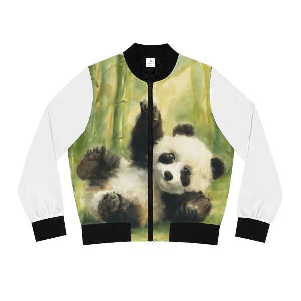 Whimsical Panda Play - Women's Bomber Jacket (AOP)