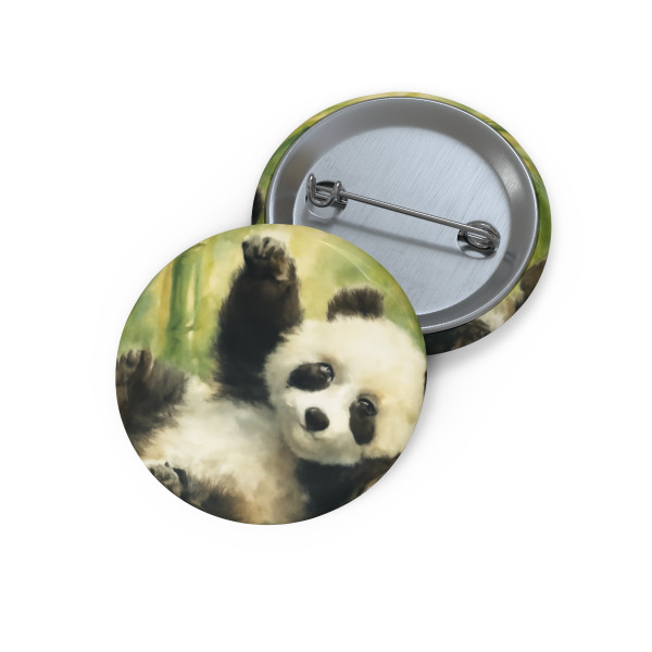 Whimsical Panda Play - Custom Pin Buttons