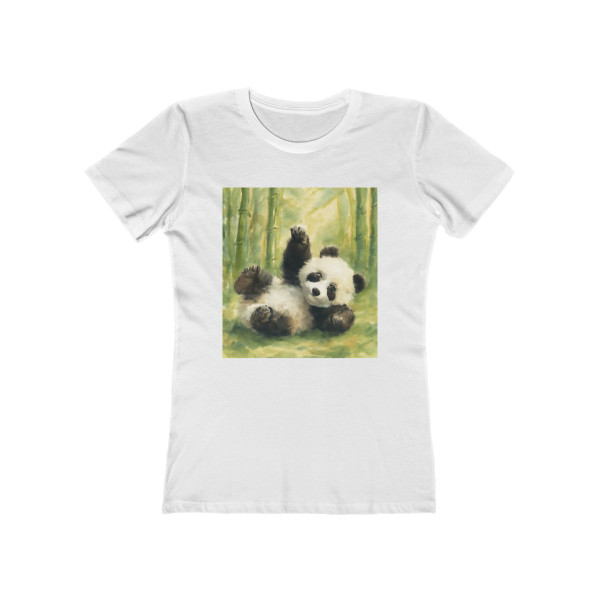 Whimsical Panda Play - The Boyfriend Tee for Women