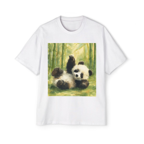 Whimsical Panda Play - Men's Heavy Oversized Tee