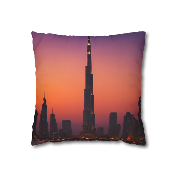 Dubai Dusk Mirage - Square Poly Canvas Pillowcase
