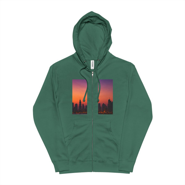 Dubai Dusk Mirage - Unisex Fleece Zip Up Hoodie
