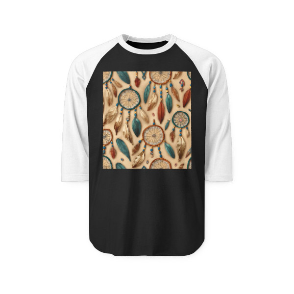 Bohemian Dreamcatcher Dance - Unisex Three-Quarter Sleeve Raglan Shirt