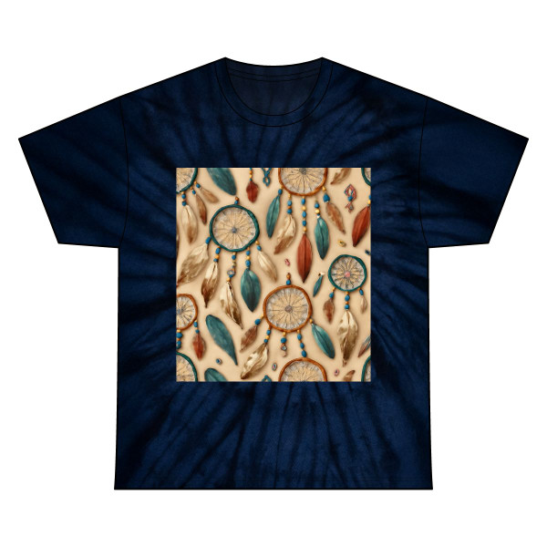 Bohemian Dreamcatcher Dance - Unisex Tie Dye Cotton Tee