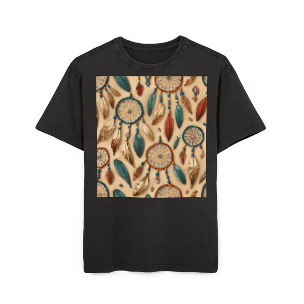 Bohemian Dreamcatcher Dance - Men's Acid Washed Heavy Oversize Tee
