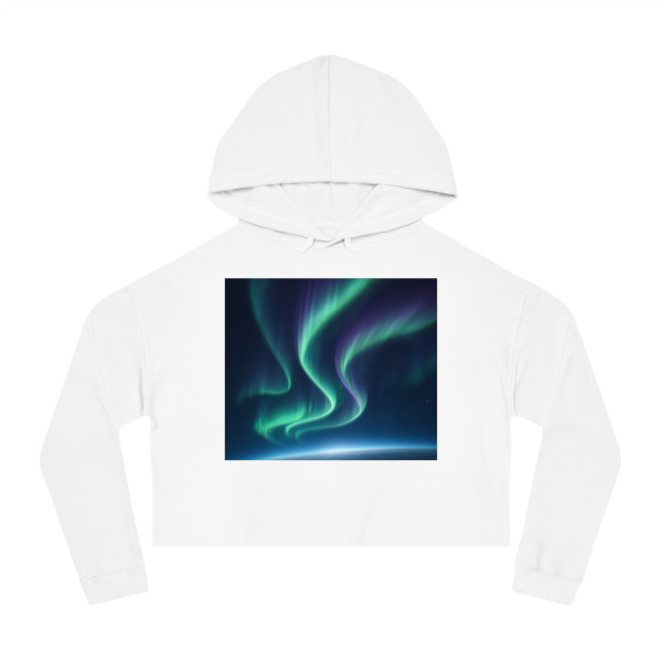 Celestial Aurora Dance - Women’s Cropped Hooded Sweatshirt
