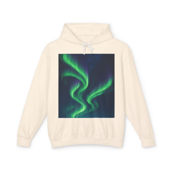 Celestial Aurora Dance - Unisex Lightweight Hooded Sweatshirt
