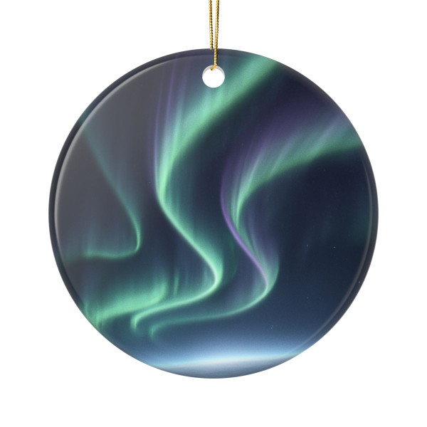 Celestial Aurora Dance - Ceramic Ornaments, 2-Side Print